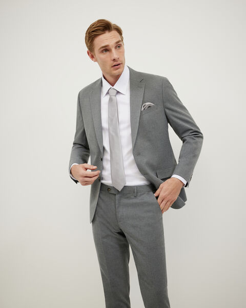 Brushed Marle Tailored Jacket, Mid Grey, hi-res